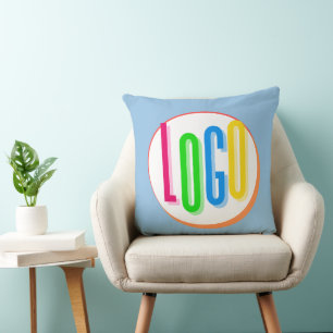CREATE YOUR OWN ROUND LOGO TEMPLATE PROTOTYPE THROW PILLOW