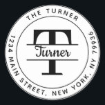 Create Your Own Round Monogram Return Address Classic Round Sticker<br><div class="desc">Create Your Own Round Return Address Monogram Classic Round Sticker</div>