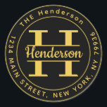 Create Your Own Round Monogram Return Address Classic Round Sticker<br><div class="desc">Create Your Own Round Return Address Monogram Classic Round Sticker</div>