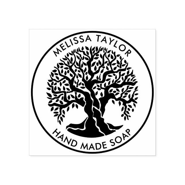 Create Your Own Round Olive Tree Rubber Stamp (Imprint)