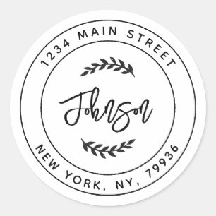 Create Your Own Round Return Address Classic Round Classic Round Sticker