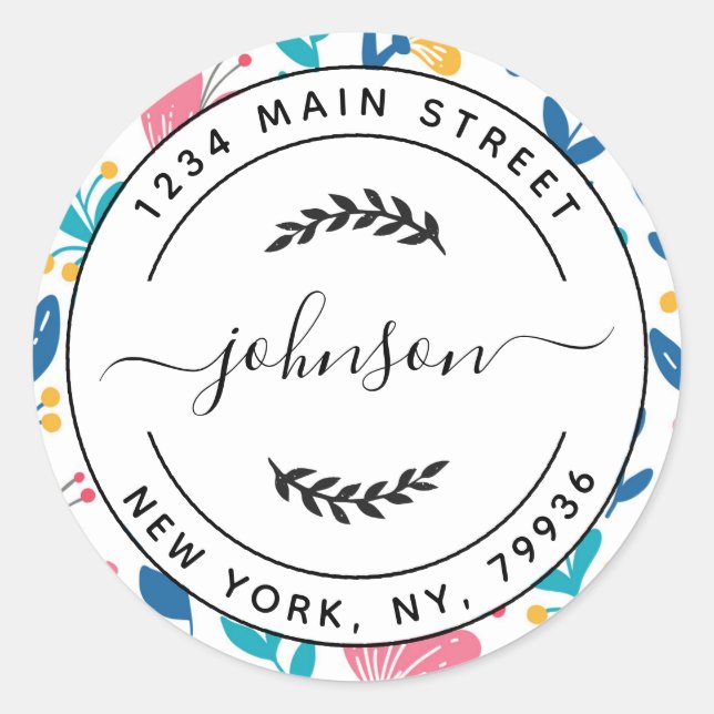 Create Your Own Round Return Address Classic Round Sticker (Front)