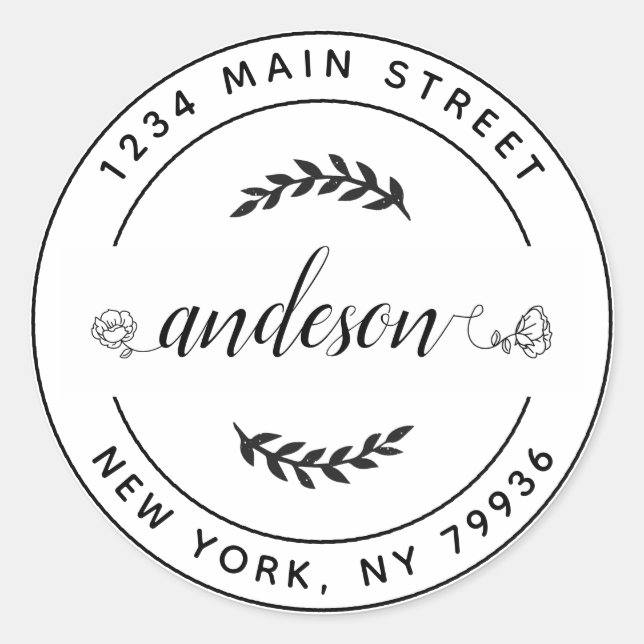 Create Your Own Round Return Address Classic Round Sticker (Front)