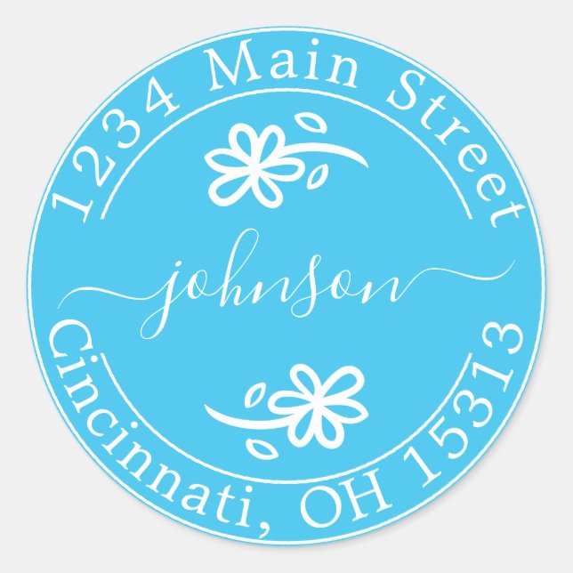 Create Your Own Round Return Address Classic Round Sticker (Front)