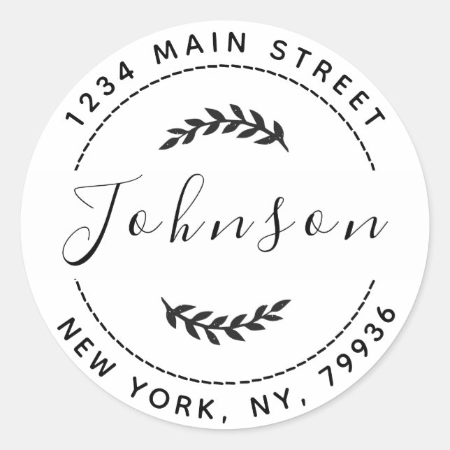 Create Your Own Round Return Address Classic Round Sticker (Front)