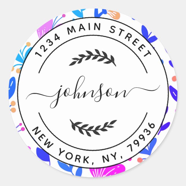 Create Your Own Round Return Address Classic Round Sticker (Front)