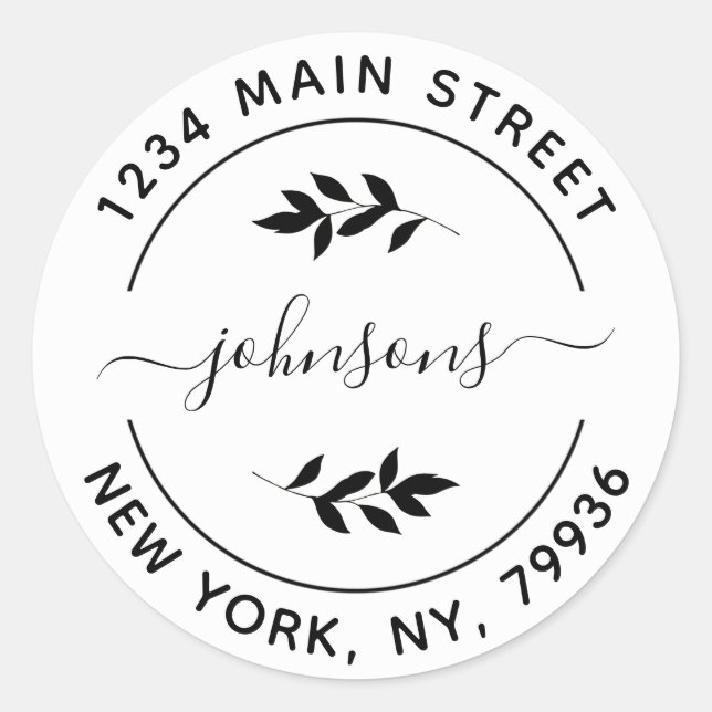 Create Your Own Round Return Address Classic Round Sticker (Front)