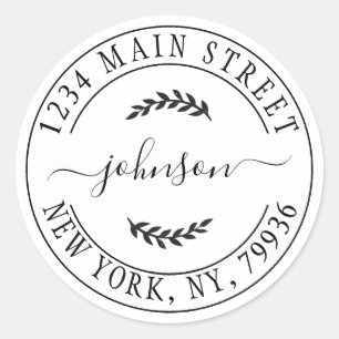 Create Your Own Round Return Address Classic Round Sticker