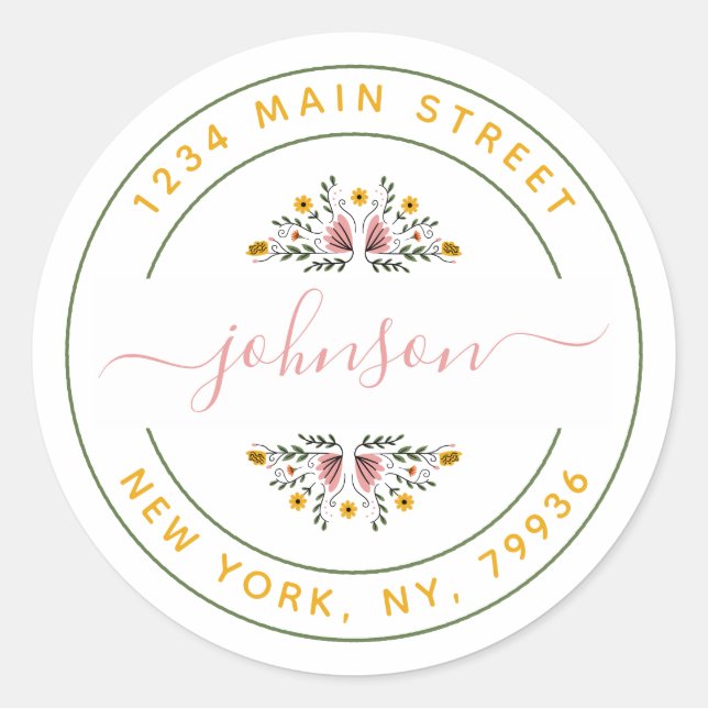 Create Your Own Round Return Address Classic Round Sticker (Front)