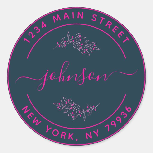 Create Your Own Round Return Address Classic Round Sticker (Front)