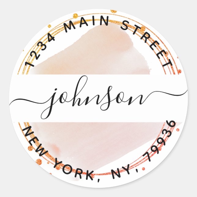 Create Your Own Round Return Address Classic Round Sticker (Front)