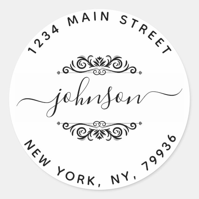 Create Your Own Round Return Address Classic Round Sticker (Front)