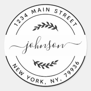 Create Your Own Round Return Address Classic Round Sticker