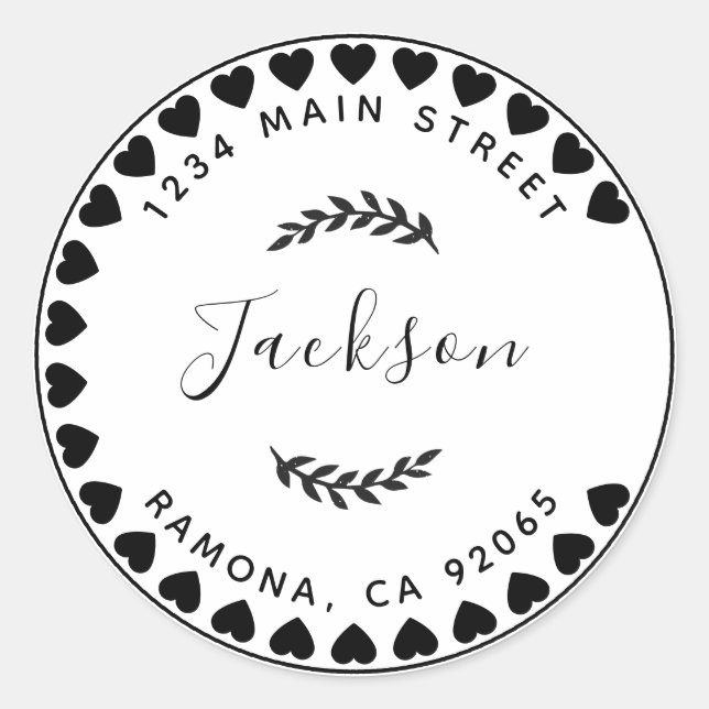 Create Your Own Round Return Address Classic Round Sticker (Front)