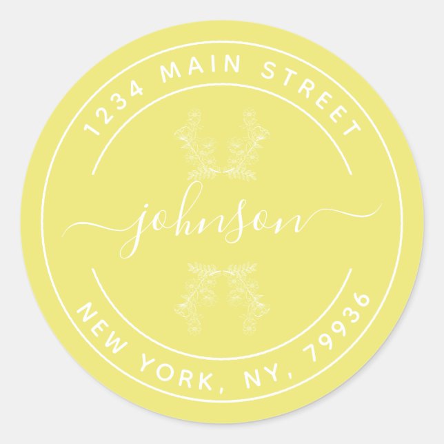 Create Your Own Round Return Address Classic Round Sticker (Front)