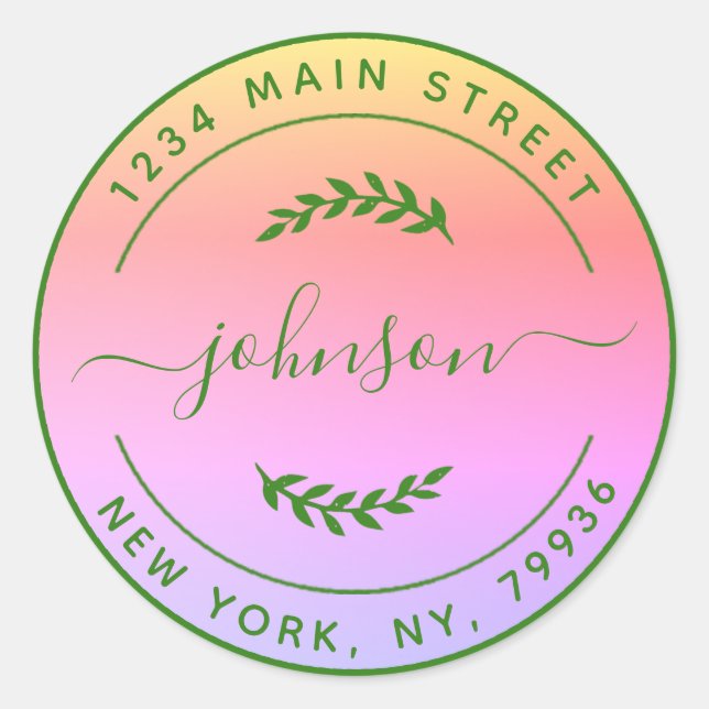 Create Your Own Round Return Address Classic Round Sticker (Front)