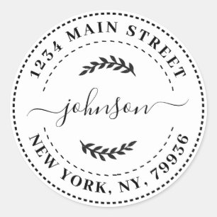 Create Your Own Round Return Address Classic Round Sticker