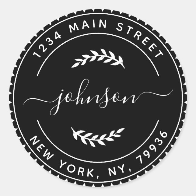 Create Your Own Round Return Address Classic Round Sticker (Front)