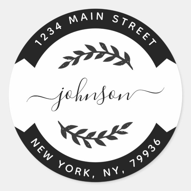 Create Your Own Round Return Address Classic Round Sticker (Front)