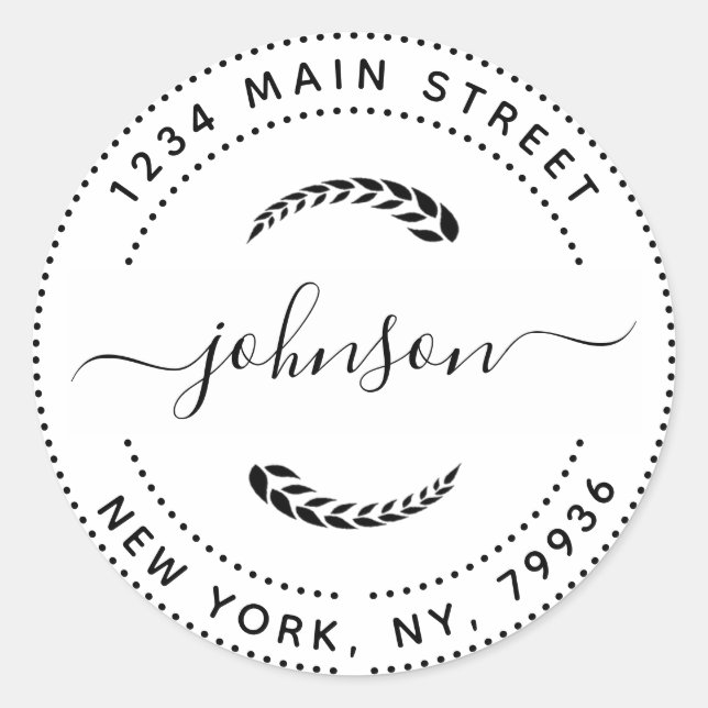 Create Your Own Round Return Address Classic Round Sticker (Front)