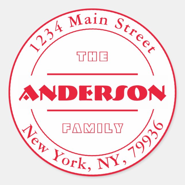 Create Your Own Round Return Address Classic Round Sticker (Front)
