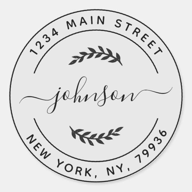 Create Your Own Round Return Address Classic Round Sticker (Front)