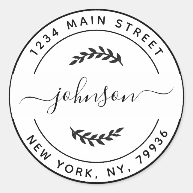 Create Your Own Round Return Address Classic Round Sticker (Front)