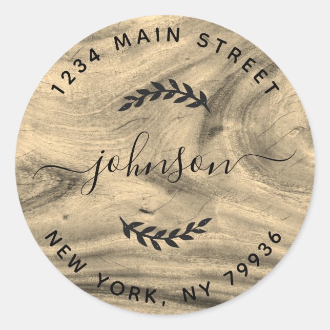 Create Your Own Round Return Address Classic Round Sticker (Front)