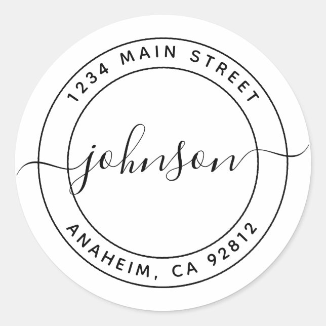 Create Your Own Round Return Address Classic Round Sticker (Front)