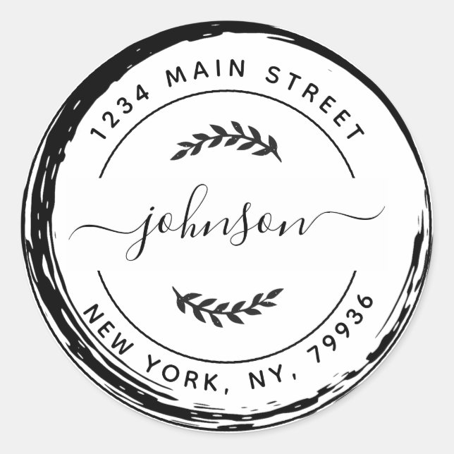 Create Your Own Round Return Address Classic Round Sticker (Front)