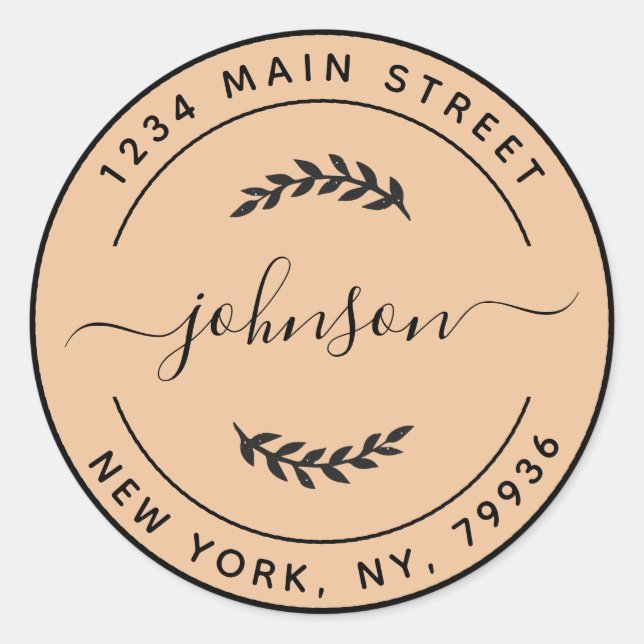 Create Your Own Round Return Address Classic Round Sticker (Front)
