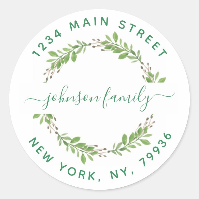 Create Your Own Round Return Address Classic Round Sticker (Front)