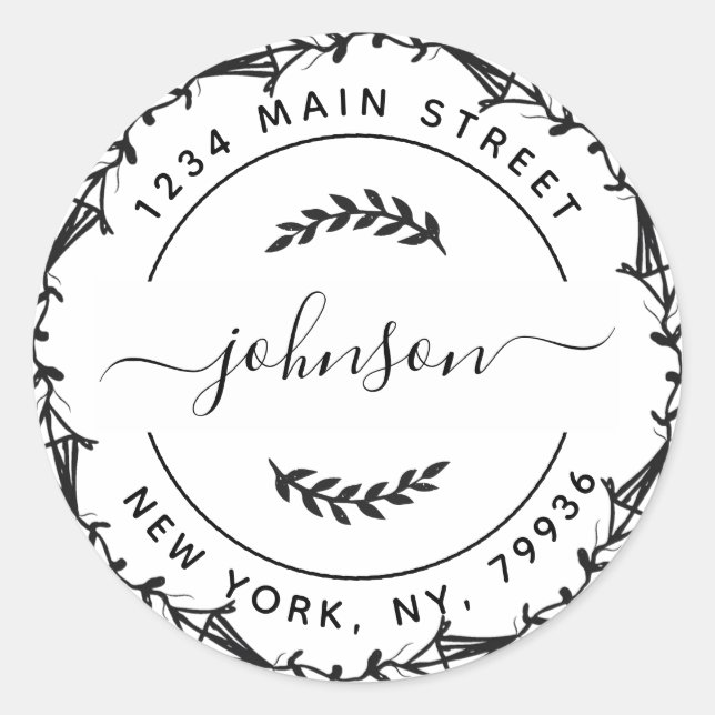 Create Your Own Round Return Address Classic Round Sticker (Front)