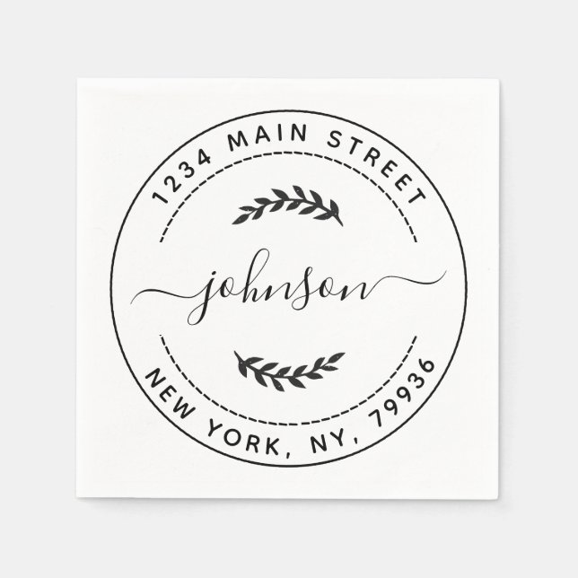 Create Your Own Round Return Address Napkin (Front)