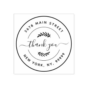 Create Your Own Round Return Address Rubber Stamp