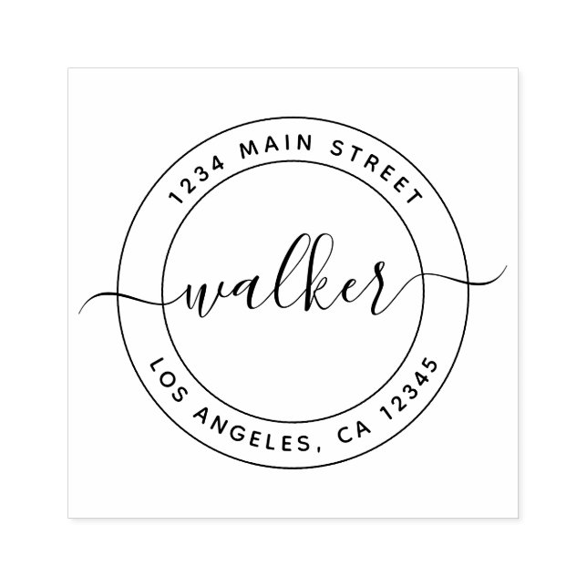 Create Your Own Round Return Address Rubber Stamp (Imprint)