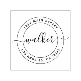Create Your Own Round Return Address Self-inking Stamp