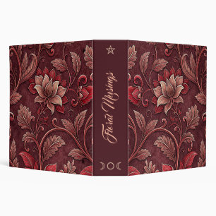 Create Your Own Ruby Red Vintage Floral Binder