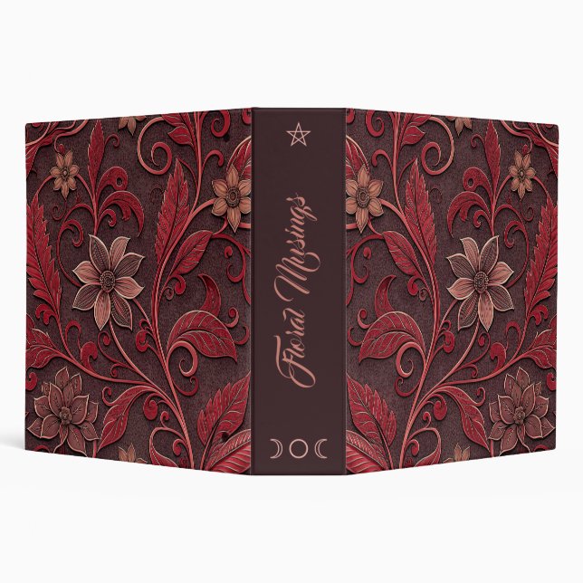 Create Your Own Ruby Red Vintage Flowers Binder (Background)