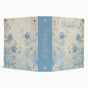 Create Your Own Rustic Blue Cornflowers Grunge Binder
