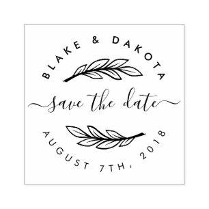 Create Your Own Rustic Custom Modern Save The Date Rubber Stamp