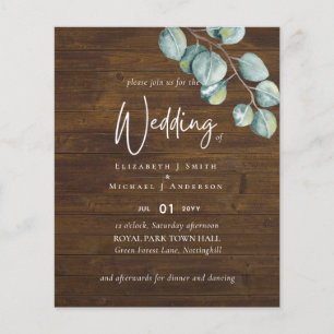 Create Your Own RUSTIC Eucalyptus Wedding Flyer