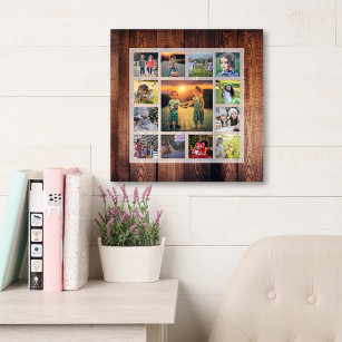 Create your own rustic family photo collage  acrylic print