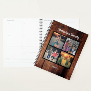 Create your own rustic family photo collage planner