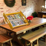 Create your own rustic family photo collage serving tray<br><div class="desc">Create your own family photo collage on rustic barn wood serving tray.
Add your own 6 photos and name to create a very personal and unique serving tray.</div>