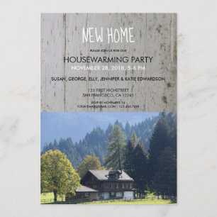 Create your own rustic New Home housewarming photo Invitation