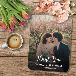 Create your own rustic photo Thank you Wedding Magnet