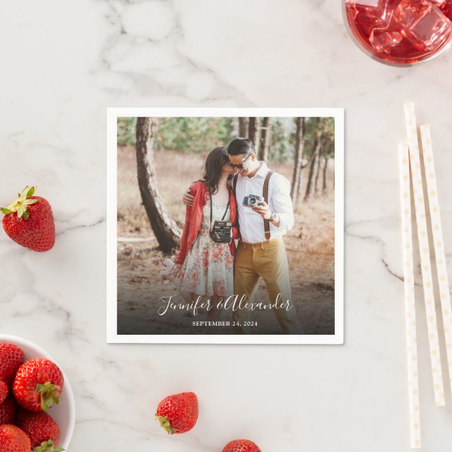 Create your own rustic photo wedding napkin (Insitu)