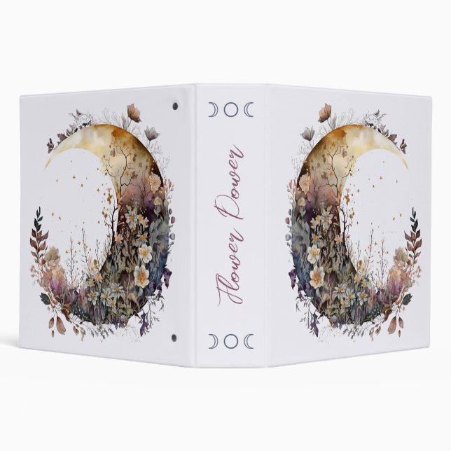 Create Your Own Rustic Sunset Floral Crescent Moon Binder (Background)