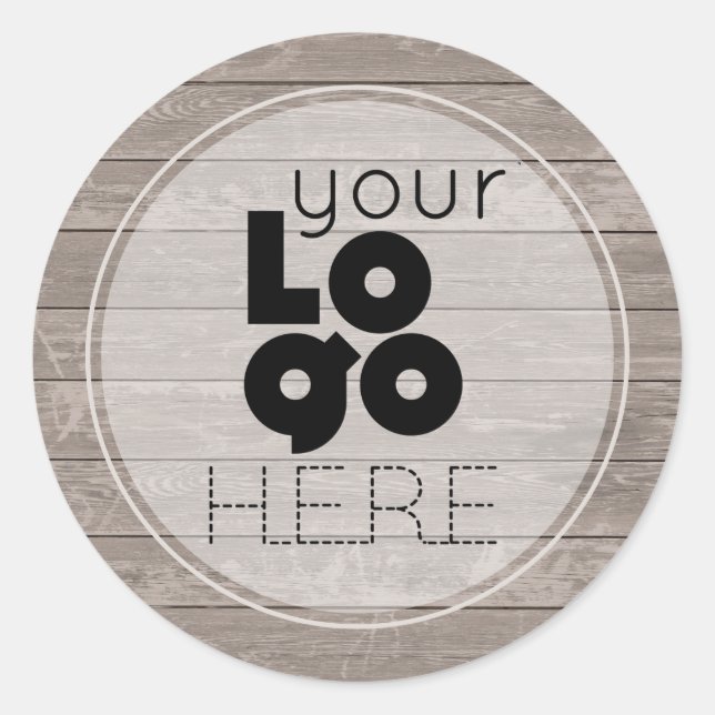 Create Your Own Rustic Weathered Wood Boards Logo Classic Round Sticker (Front)